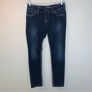 Silver Navy Blue Suki Skinny Jeans 31x31